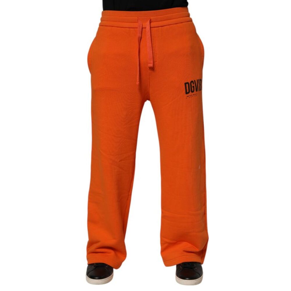 Dolce & Gabbana Orange Cotton DGVIB3 Men TrackMen's Men's Pants